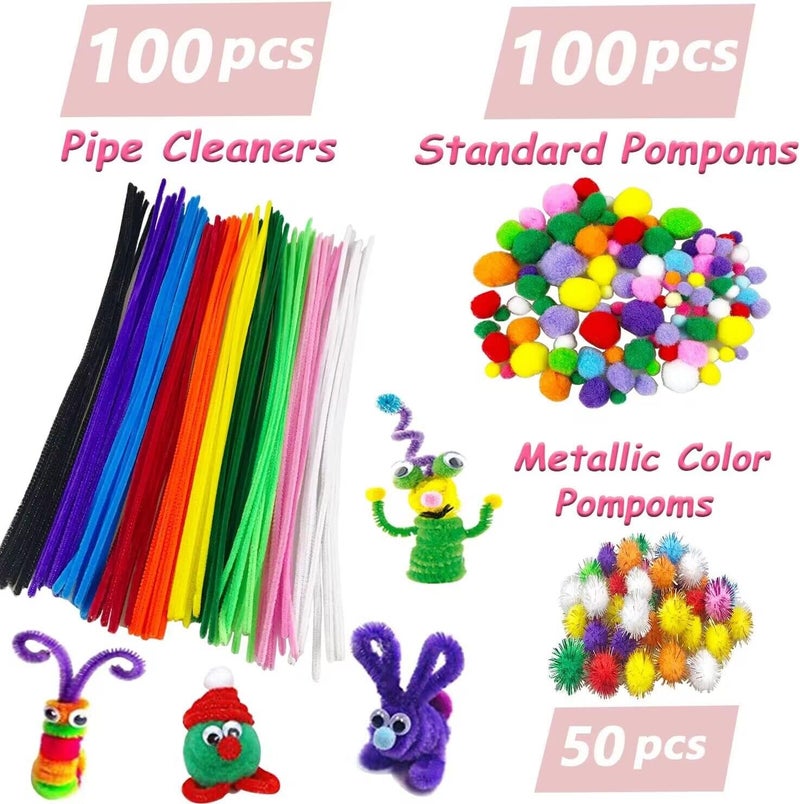 VLUSSO 3000Pcs Arts and Crafts Supplies for Kids Girls 8-12 Craft Kit with Pipe Cleaners Beads Crafts for Kids DIY School Supplies Set Crafting Box for Girls Boys Age 4-6, 6-8, 8-12 Years Gifts - Image 2